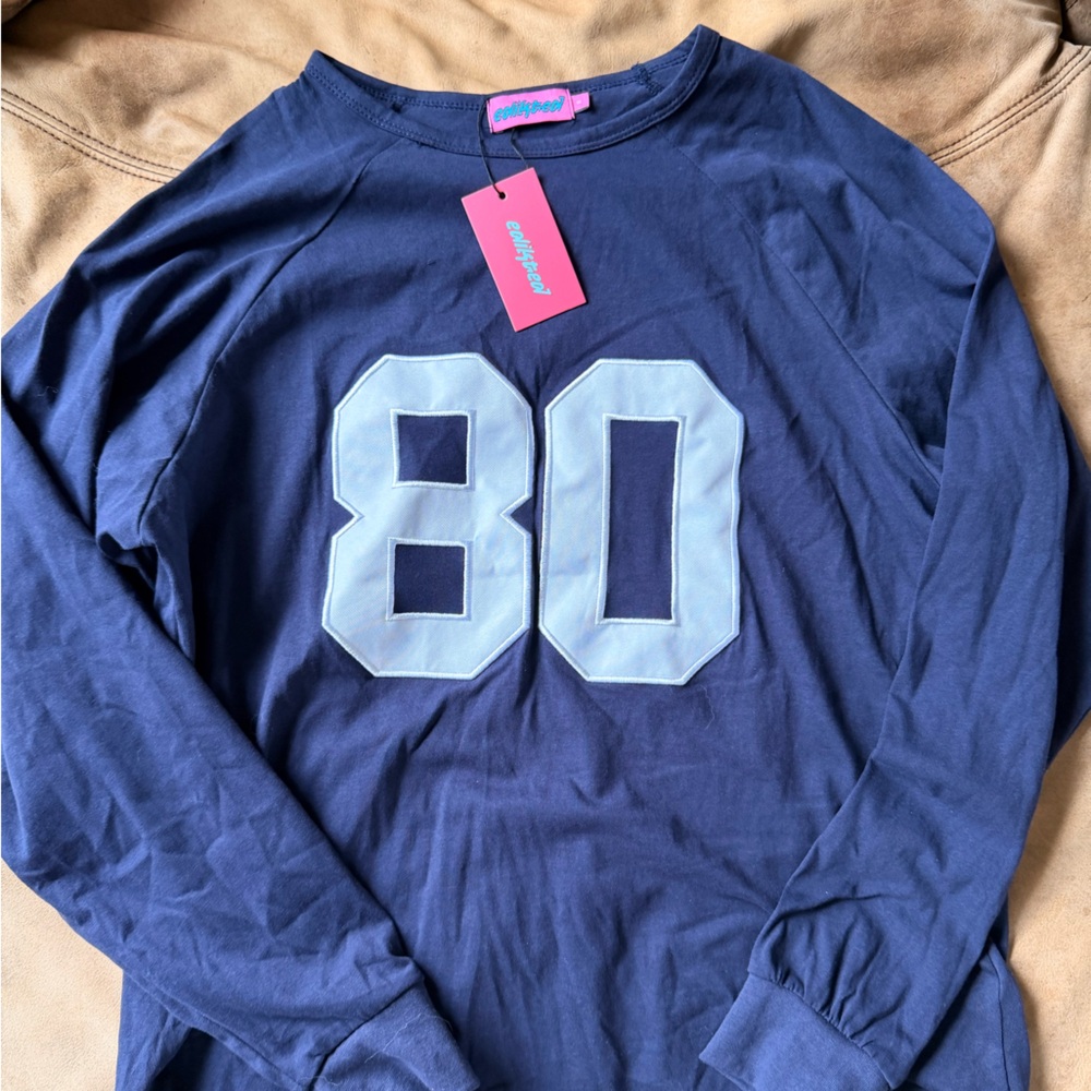 Edikted Navy Long Sleeve Top
